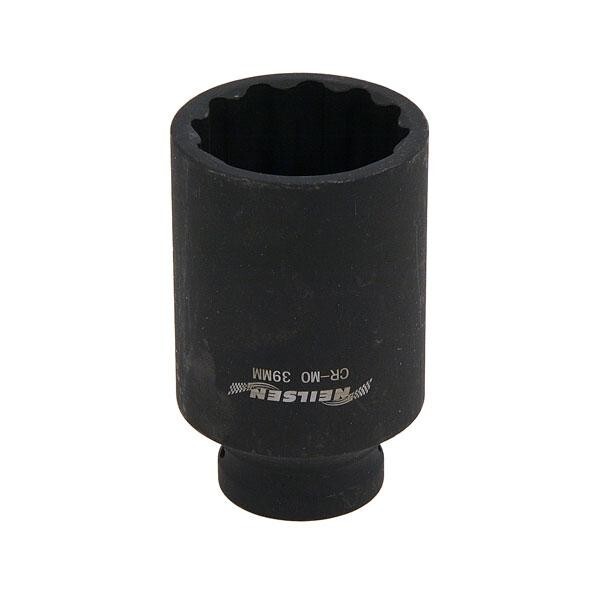 1/2" Drive 39mm Deep Impact Socket 12 Point Bi Hex Design Neilsen