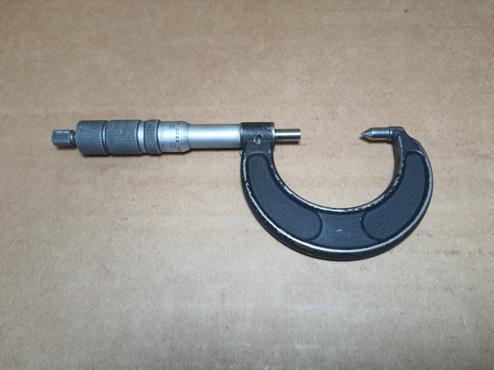 Central Tool Single Point OD Micrometer (.3" - 1.3") Flat Spindle, Pointed Anvil