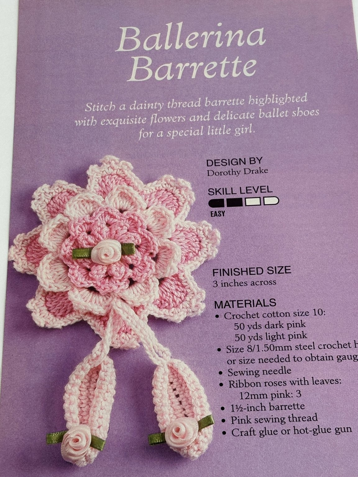 Ballerina Barrette Easy Thread Accessory Crochet Pattern Magazine Pages