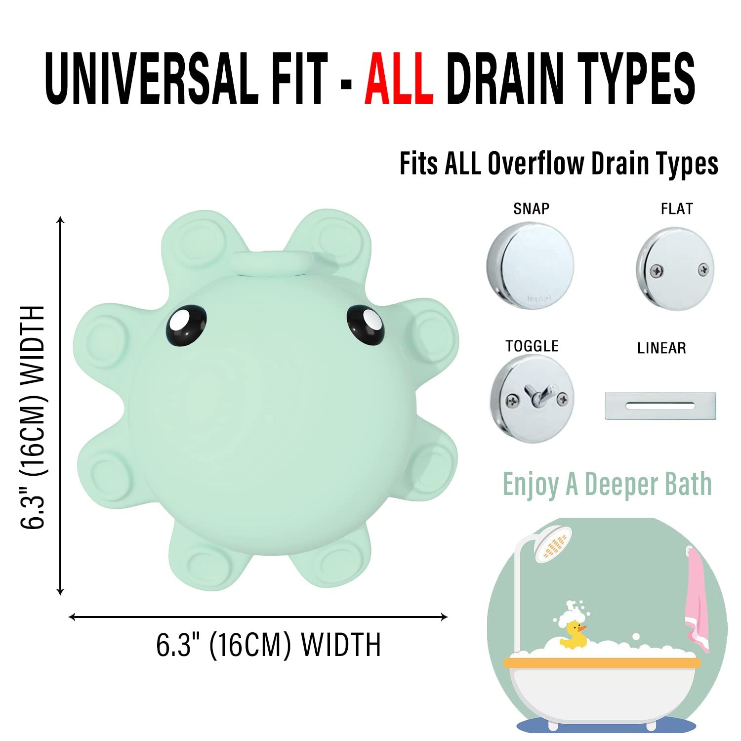 Bathtub Overflow Drain Cover Tub - Silicone Bathroom Squidward