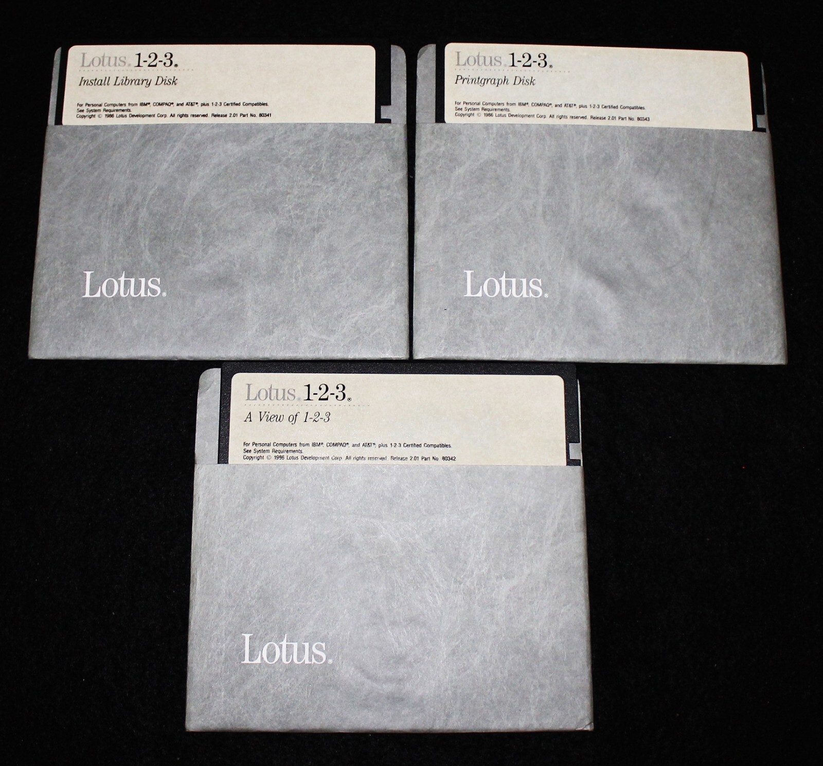 Vintage LOTUS 1-2-3 Release 2.01 Software 5.25" Floppy