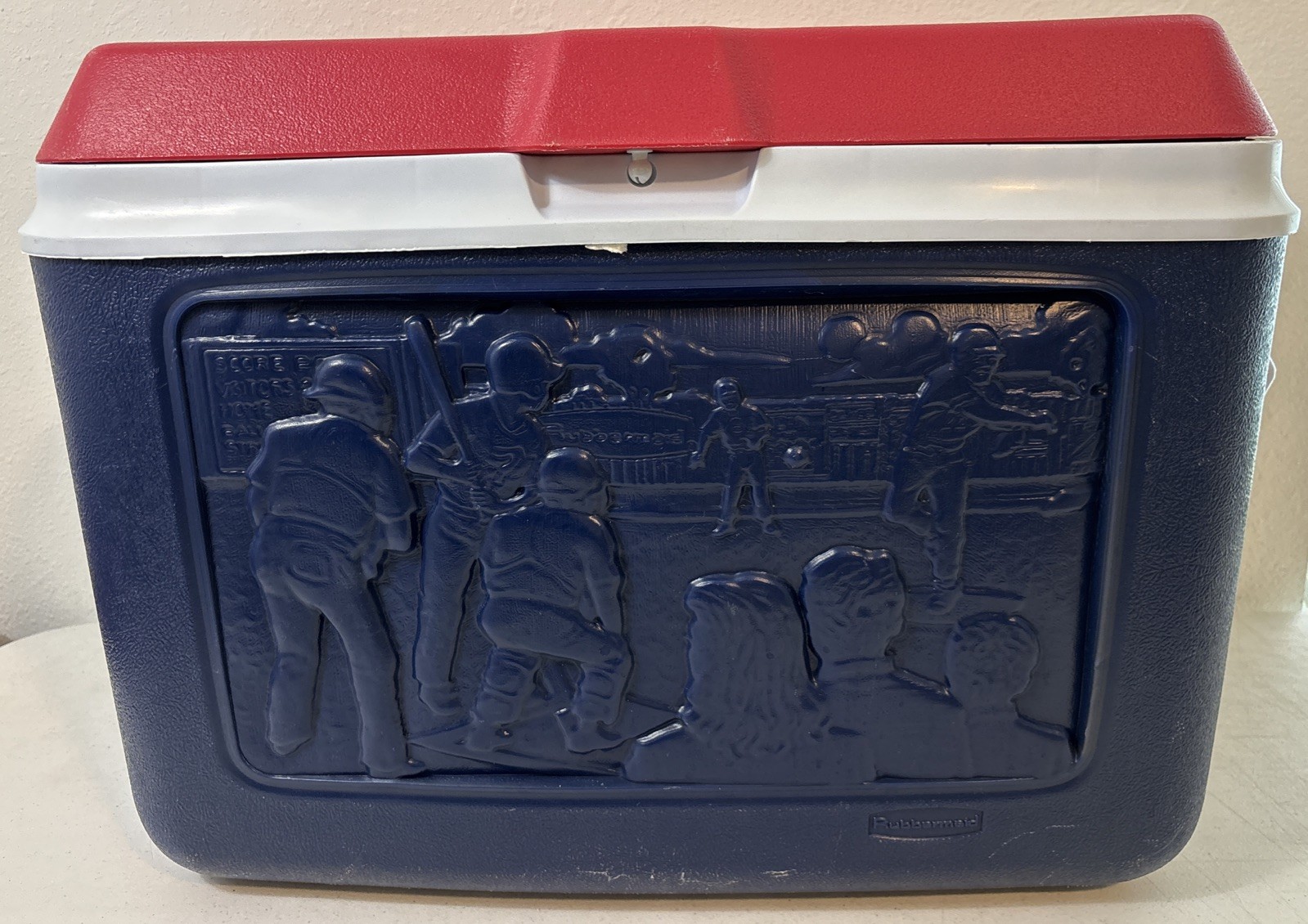 Vintage Rubbermaid BASEBALL Cooler Red/White/Blue (Model # 1943/1944/1945/1951)