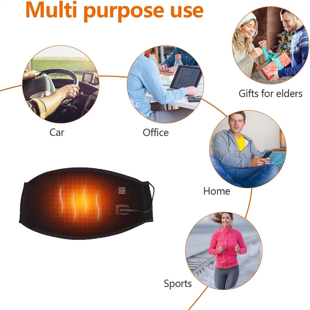 Heating Pad Lumbar Waist Support Brace Belt Lower Back Pain Relief for Men Women