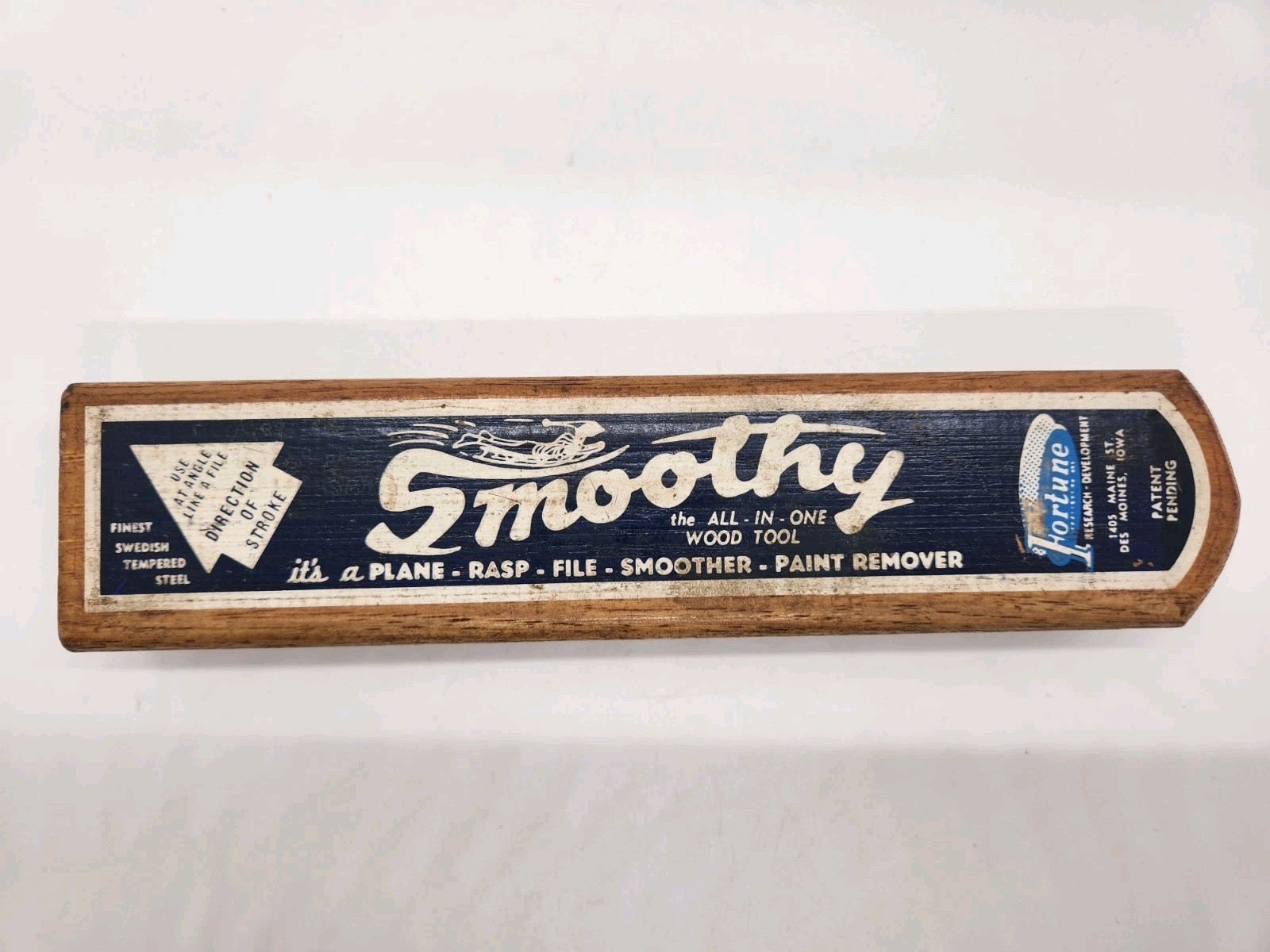 Vintage Fortune Smoothy All In One Wood Tool-Plane-Rasp-File-Smoother-Steel