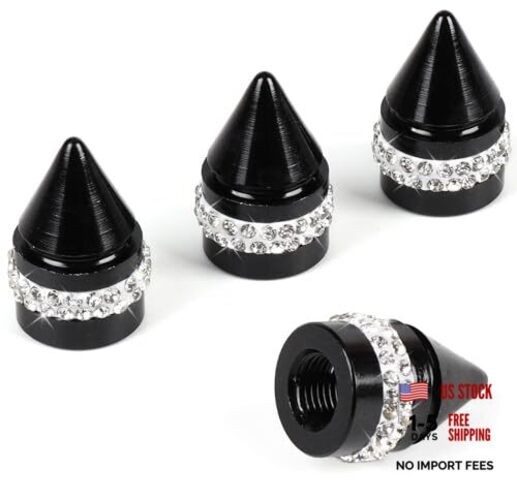 Bling Tire Valve Caps, Handmade Crystal Rhinestone Dimand Tire Caps, 4 A-Silver