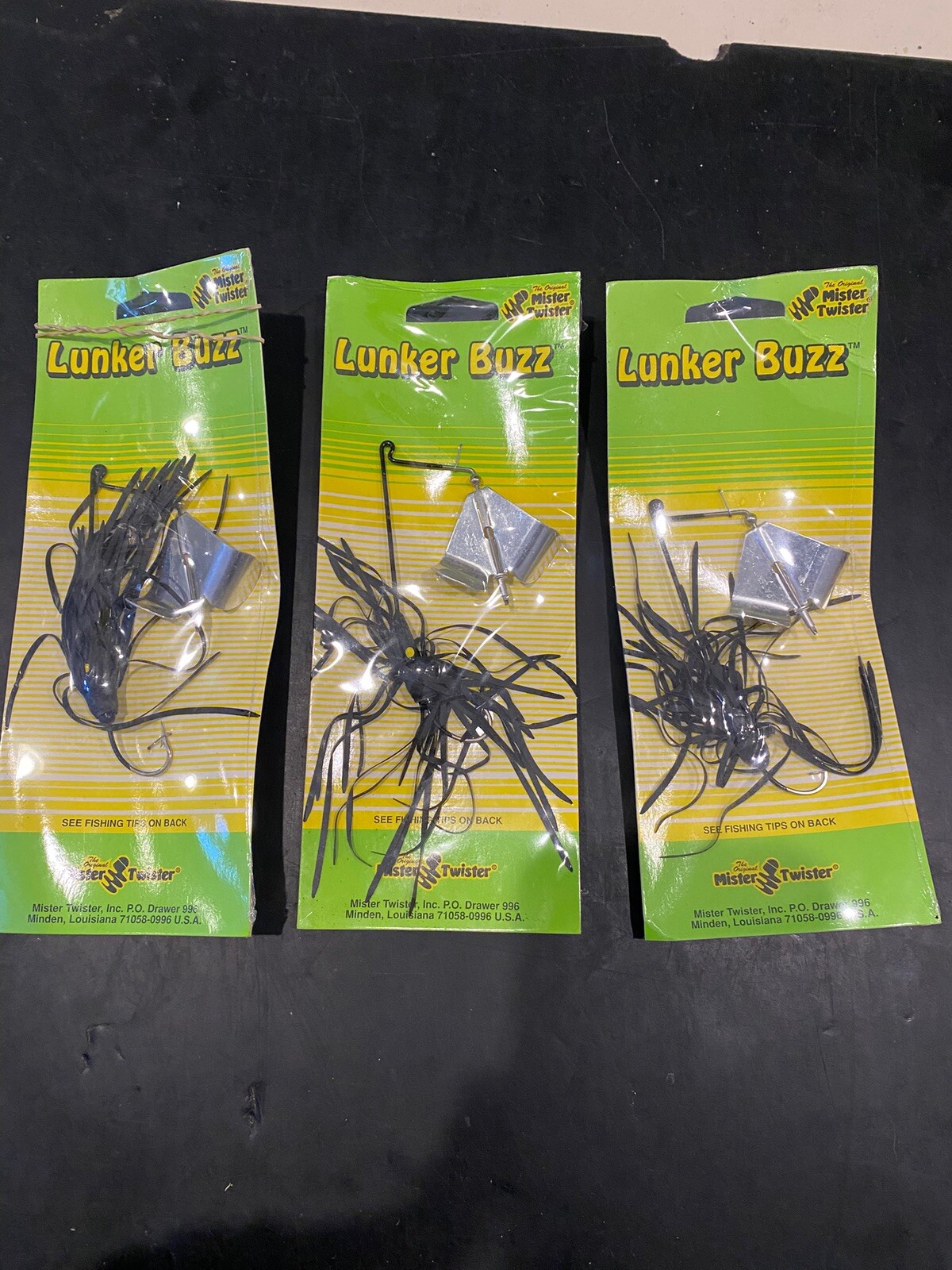 Mister Twister Lunker Buzz 1/4oz Lot Of 3 Black