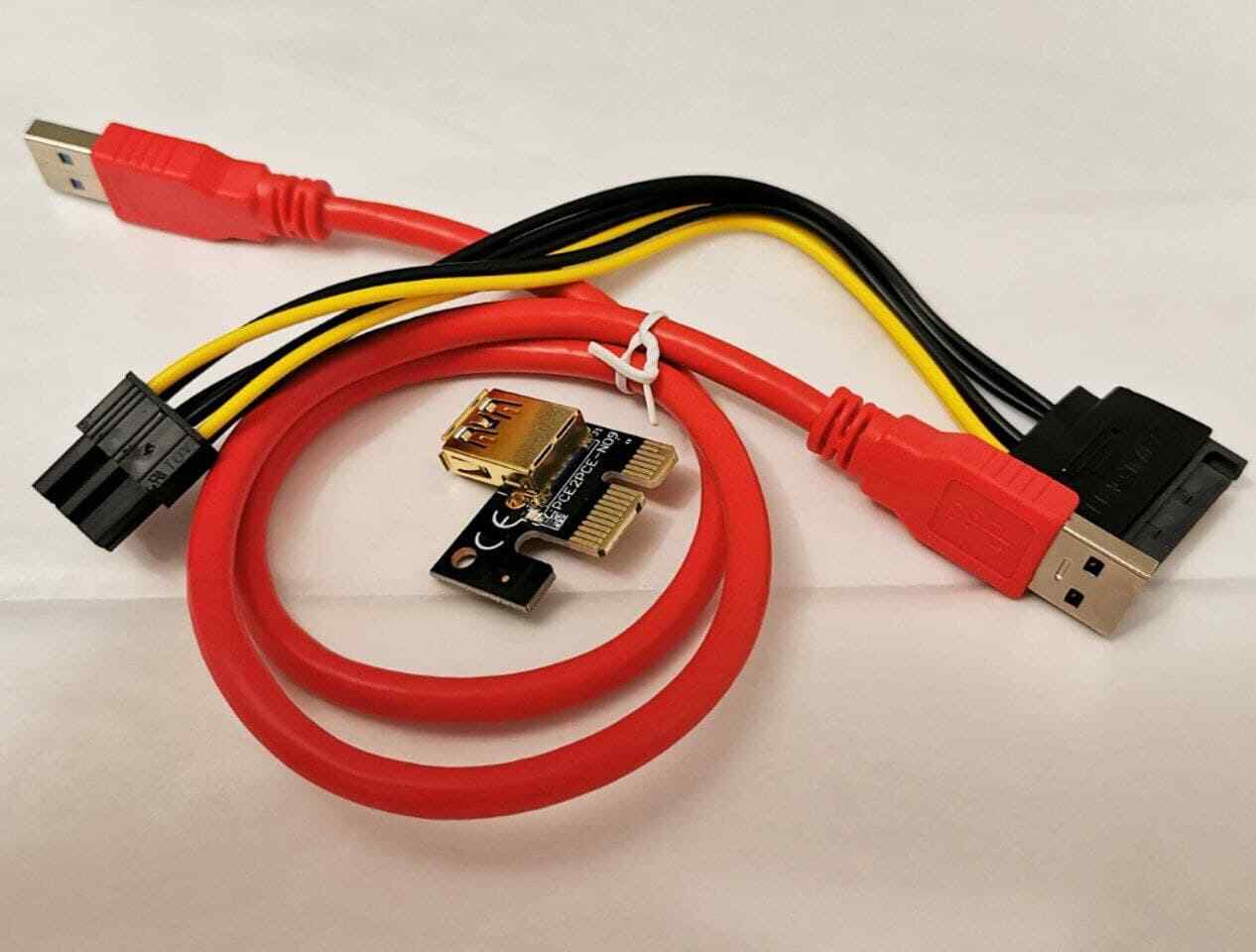 GPU Riser V009S-PLUS PCE164p-N09 PCI-E 1X TO 16X ADAPTER ✅✈️�