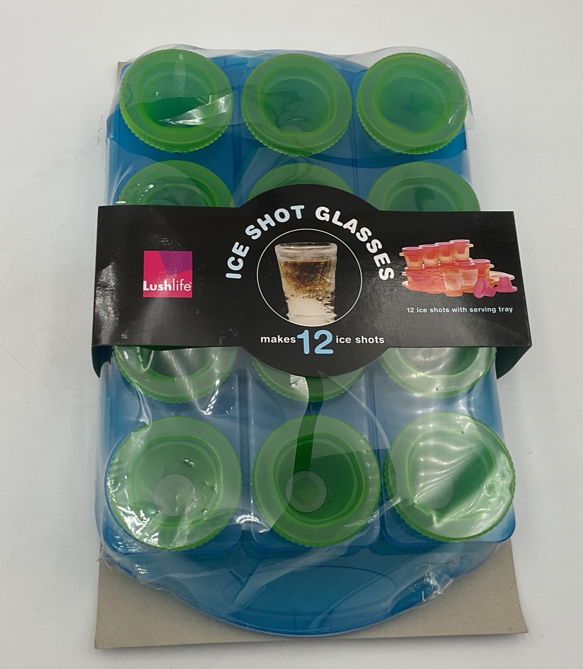 Lushlife Ice Shot Glasses With Serving Tray Makes 12 Ice Shots