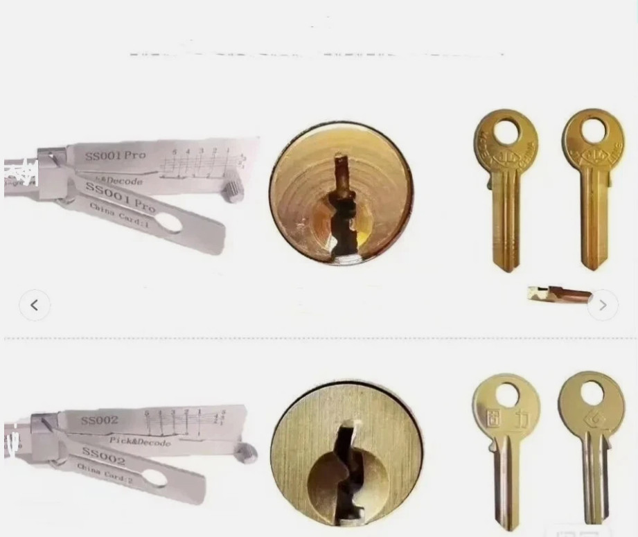 SS001 PRO 2-in-1 Stainless Steel master Key Decoder Portable Lock Tool Kit 1 Pc