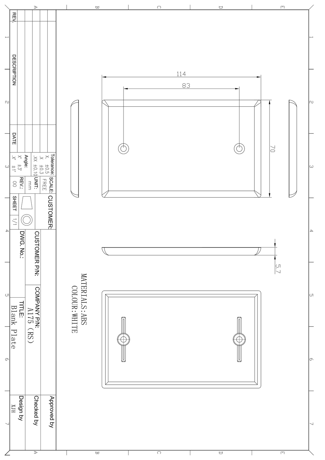 Blank Single Gang Wall plate 10 packs