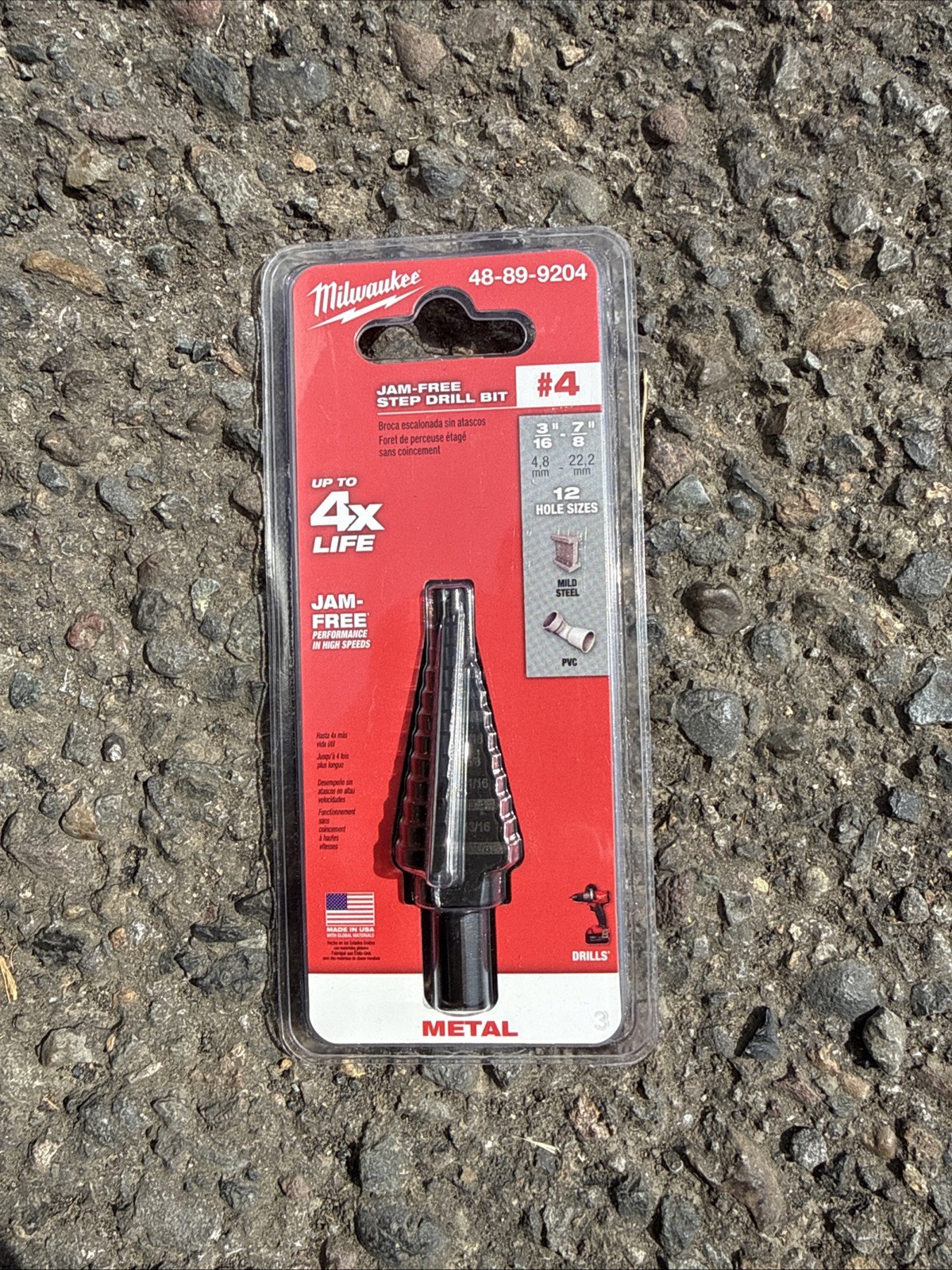 Milwaukee #4 (3/16"-7/8" )Step Drill Bit (BRAND NEW) 48-89-9204