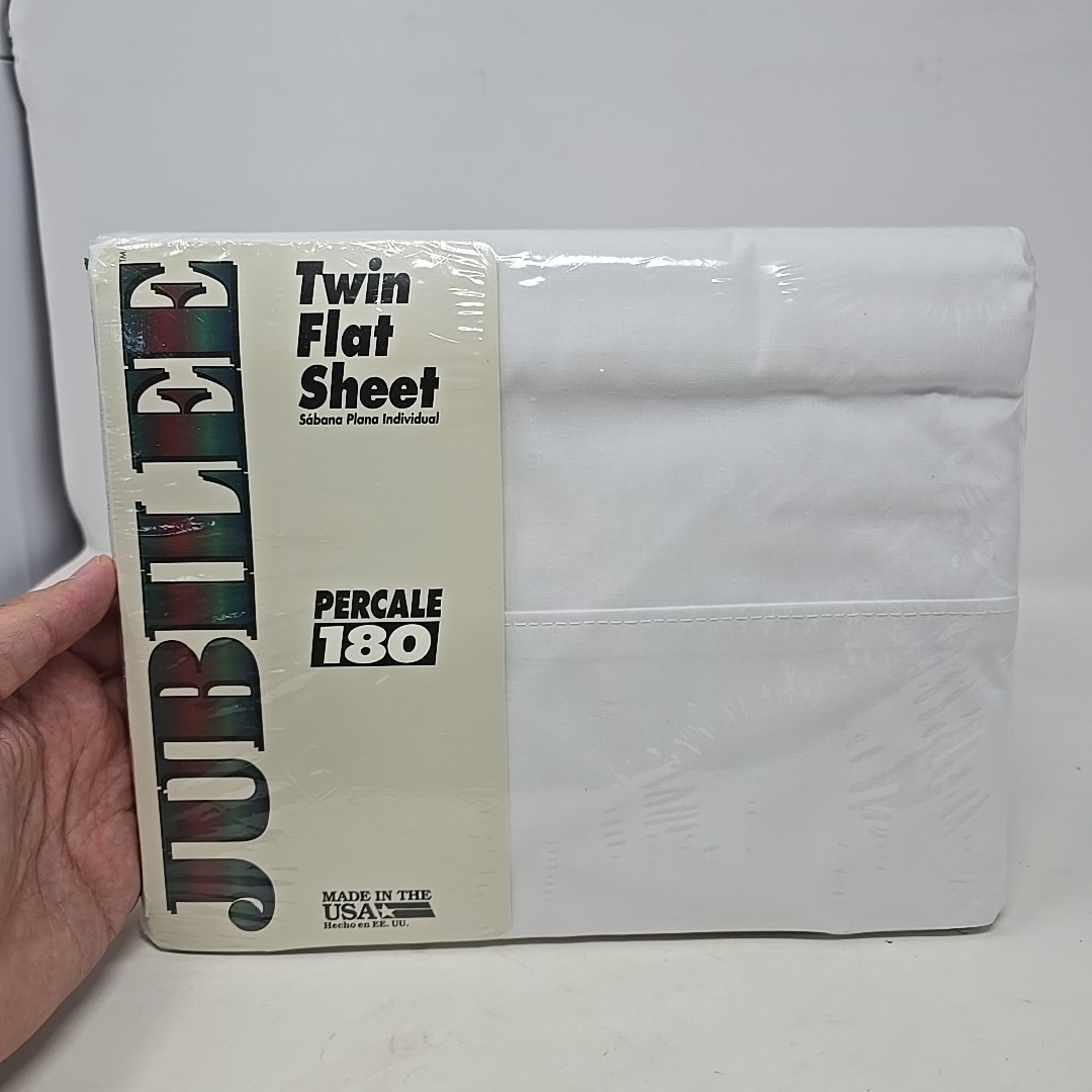 Jubilee by Cannon Twin Flat Sheet 180 Percale Made in USA White