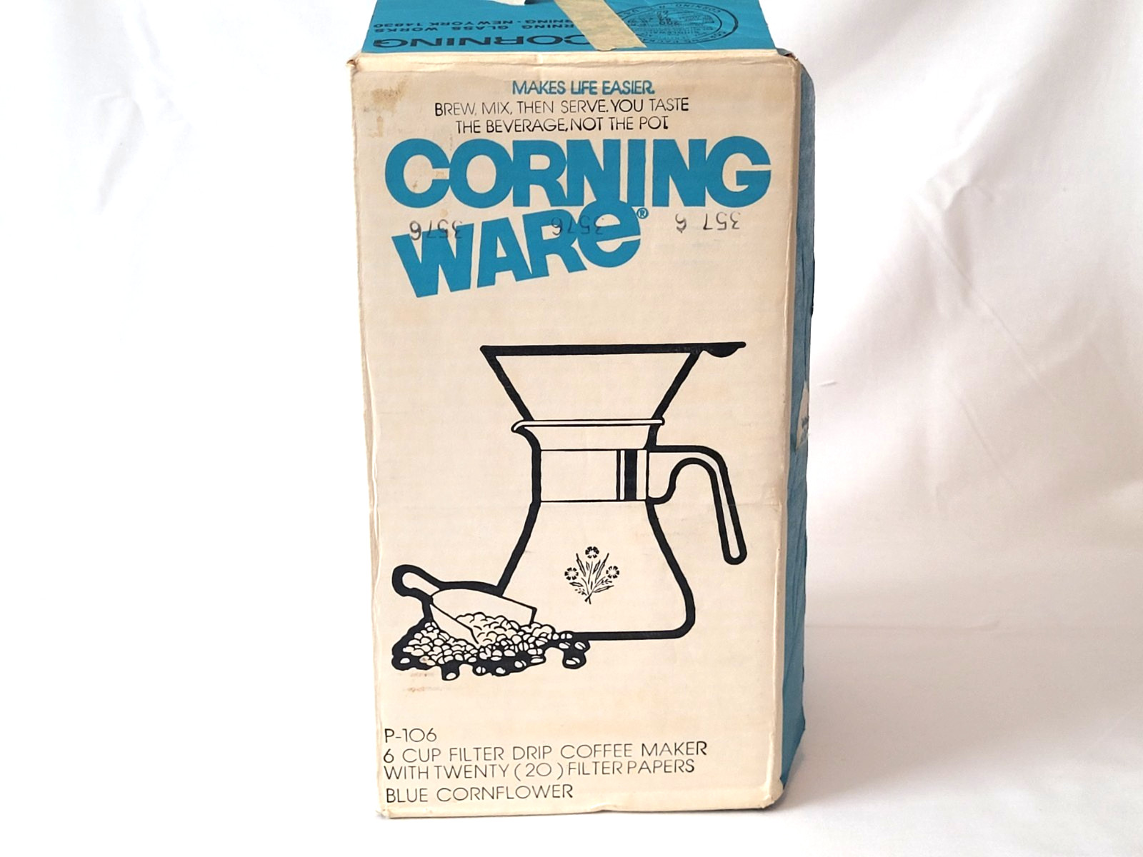 Vintage Corning Ware Blue Cornflower Drip 6-Cup Coffee Maker Model P-106