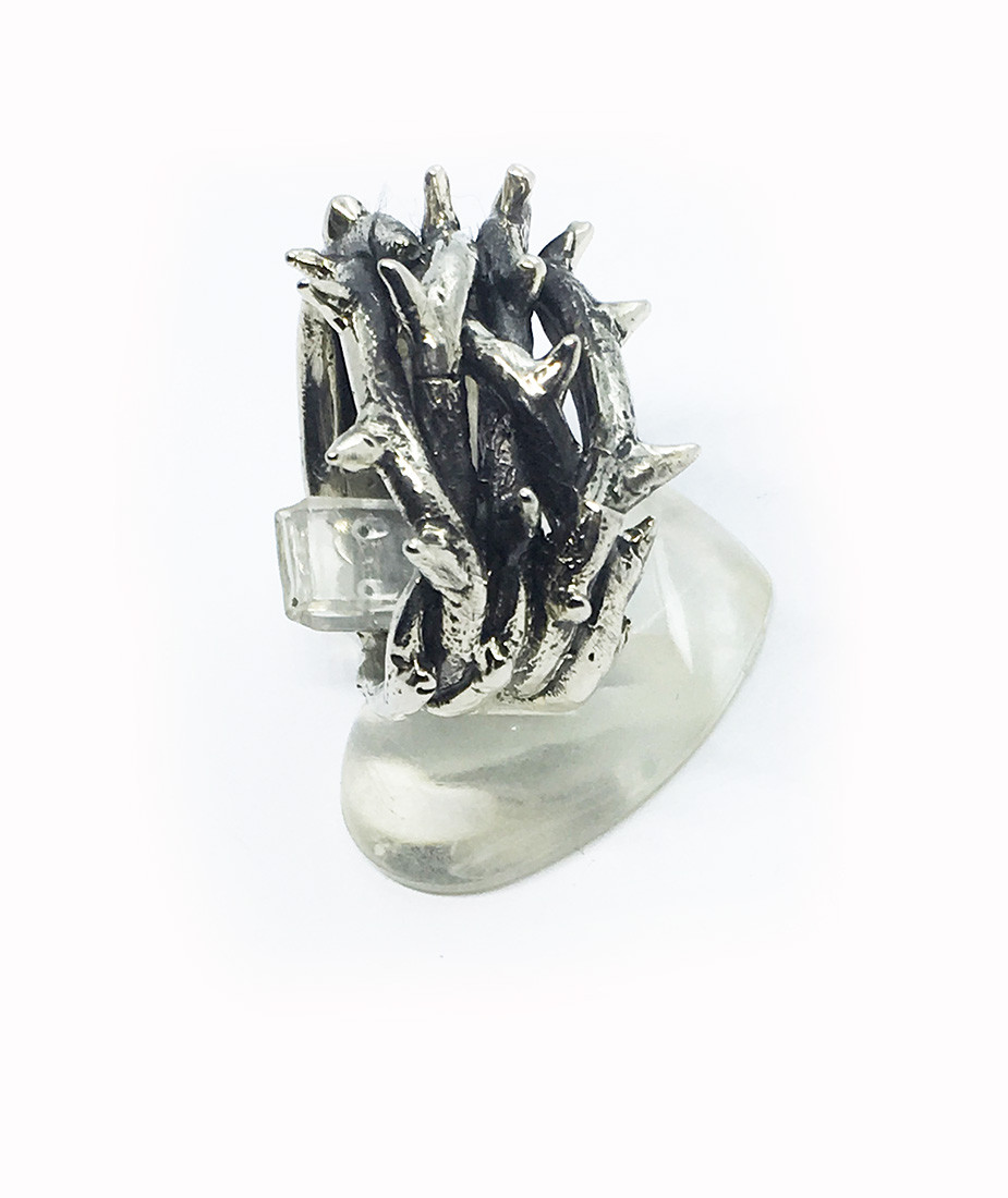 Crown of Thorns Silver Ring V3