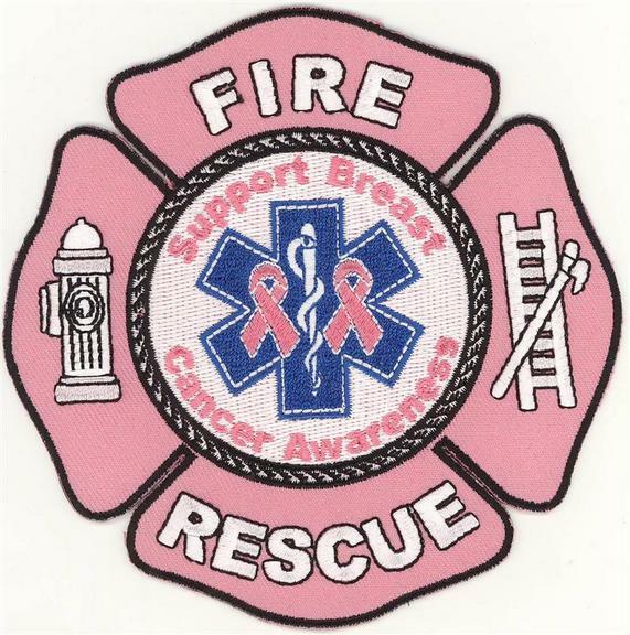 Breast Cancer Awareness Support Breast Cancer Research Fire Rescue Patch (4")