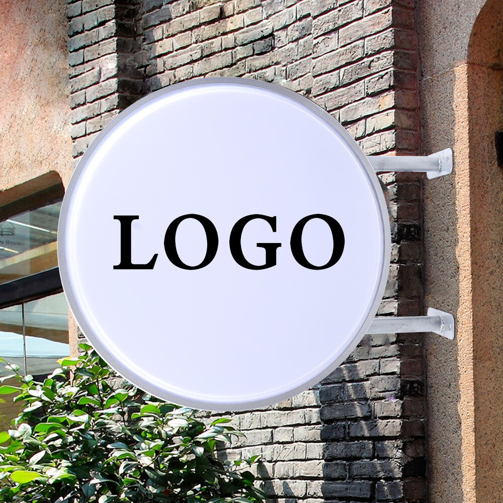 20"Round LED Light Box Sign Double Side Outdoor Advertising Sign Blank Billboard