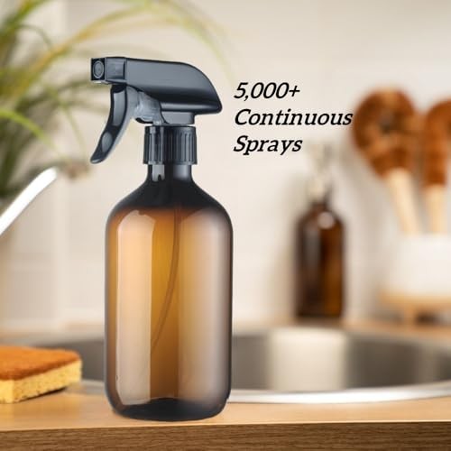 Spray Bottles– 16.9oz/500ml Refillable & Durable Fine Mist Plastic Sprayers