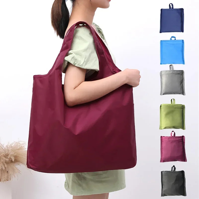 Waterproof Foldable Handy Shopping Bags Reusable Tote Pouches Recycle Shopper Gr