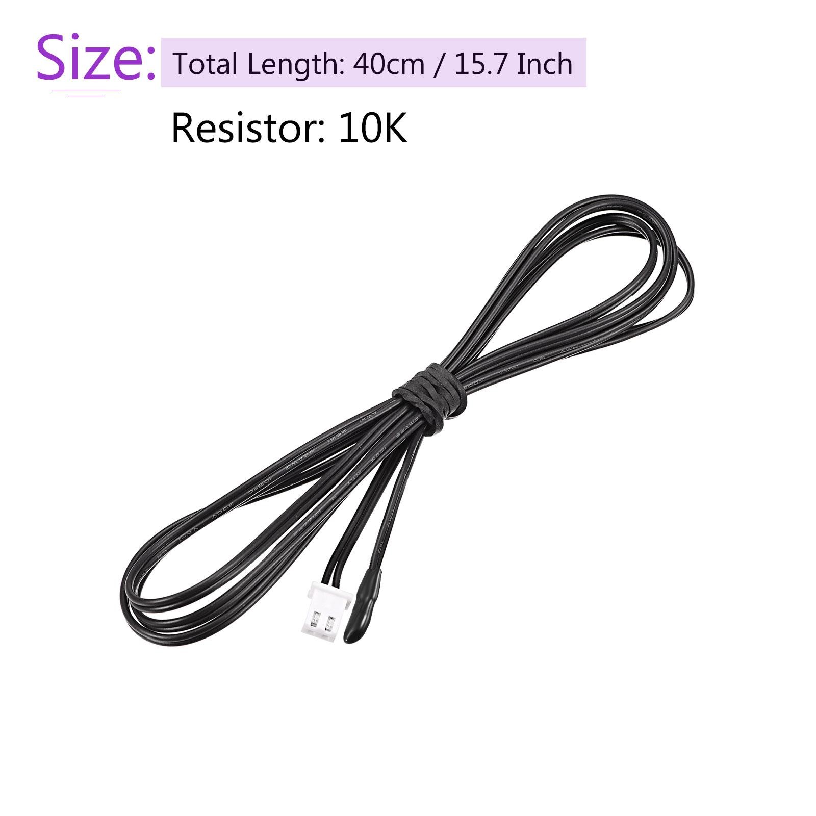 2 Pack 15.7" 10K NTC Thermistor Probe, for 3D Printer Heater
