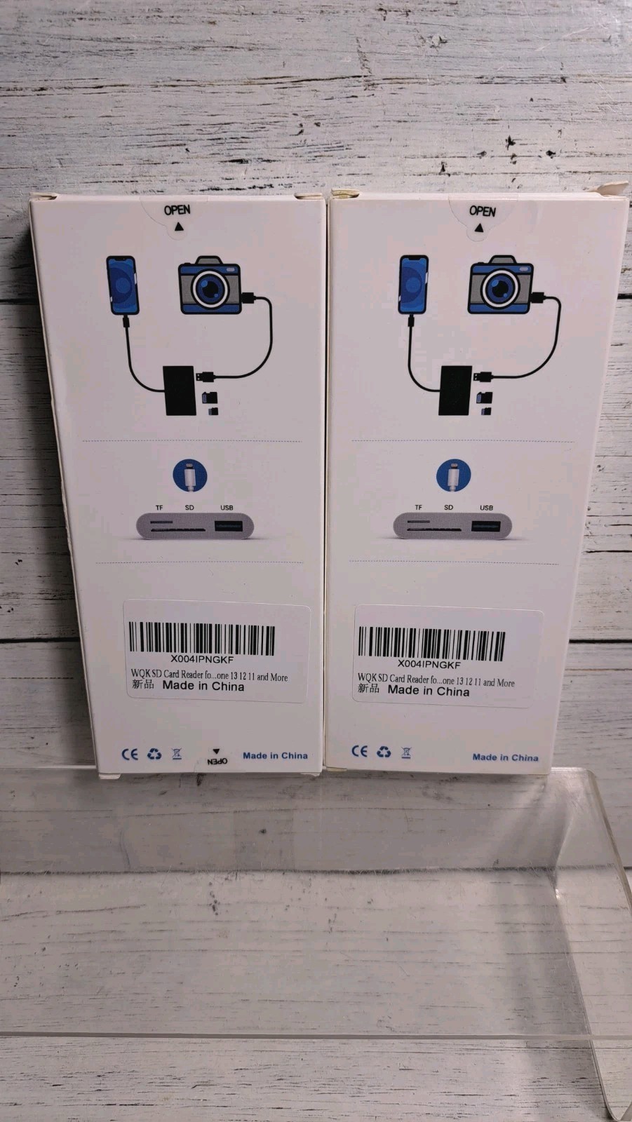SD Card Reader for iPhone Memory Card Veiwer Support SD Card and TF Card 2 Pack