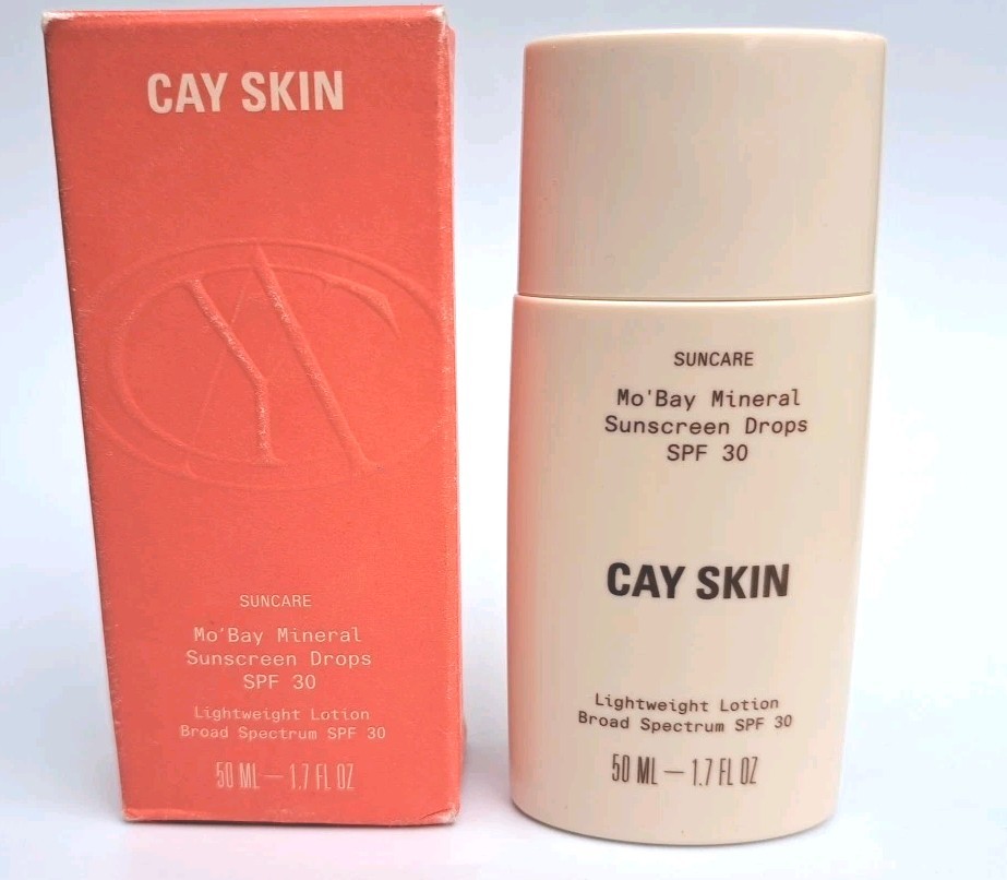 CAY SKIN Mo'Bay Mineral Face Sunscreen Drops with SPF 30 1.7 oz NEW Exp 1/2027