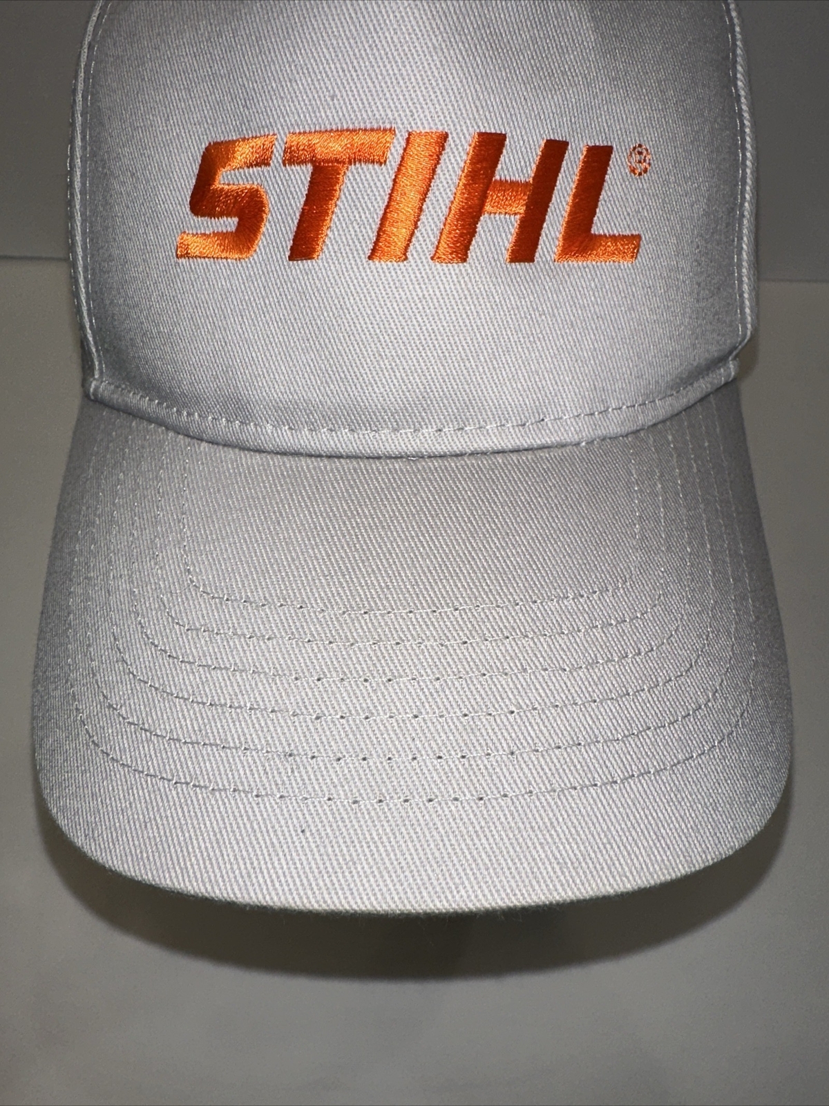 STIHL Orange on Light Gray Hat Cap Hook Loop STIHL Outfitters Apparel Official