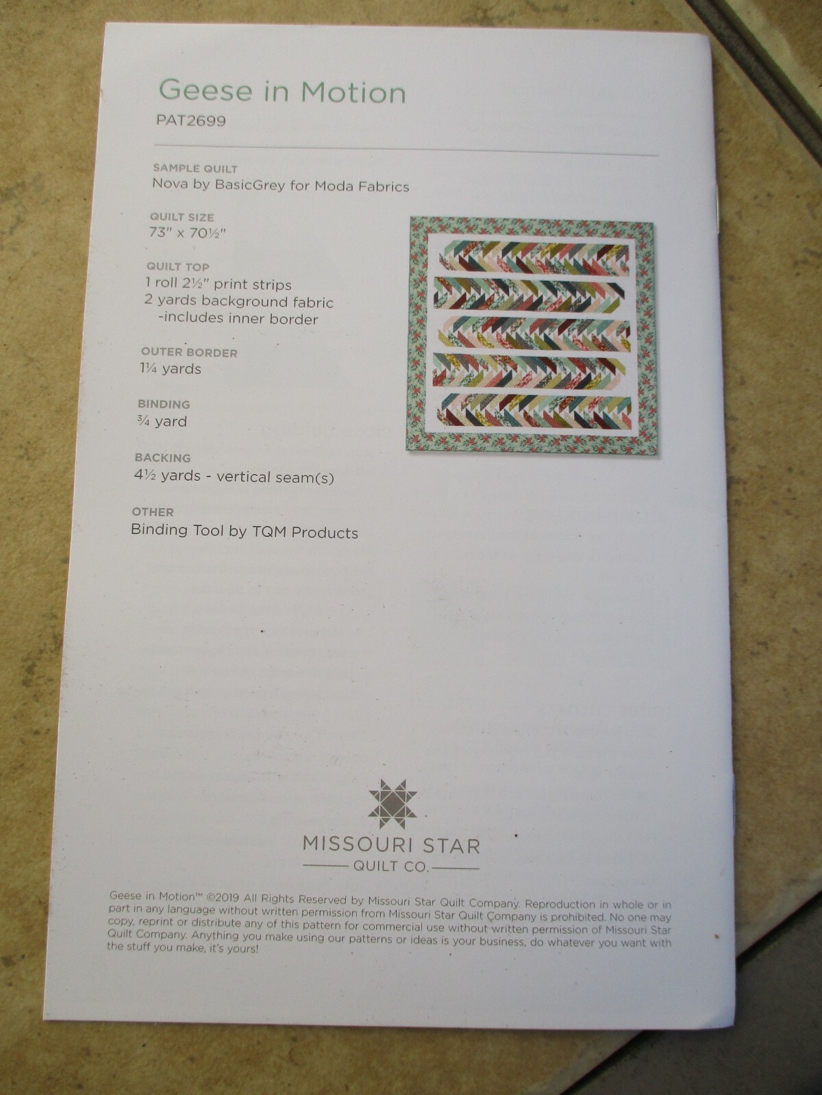 Binding Tool TQM & Geese in Motion Quilt Pattern Missouri Star Quilt Co