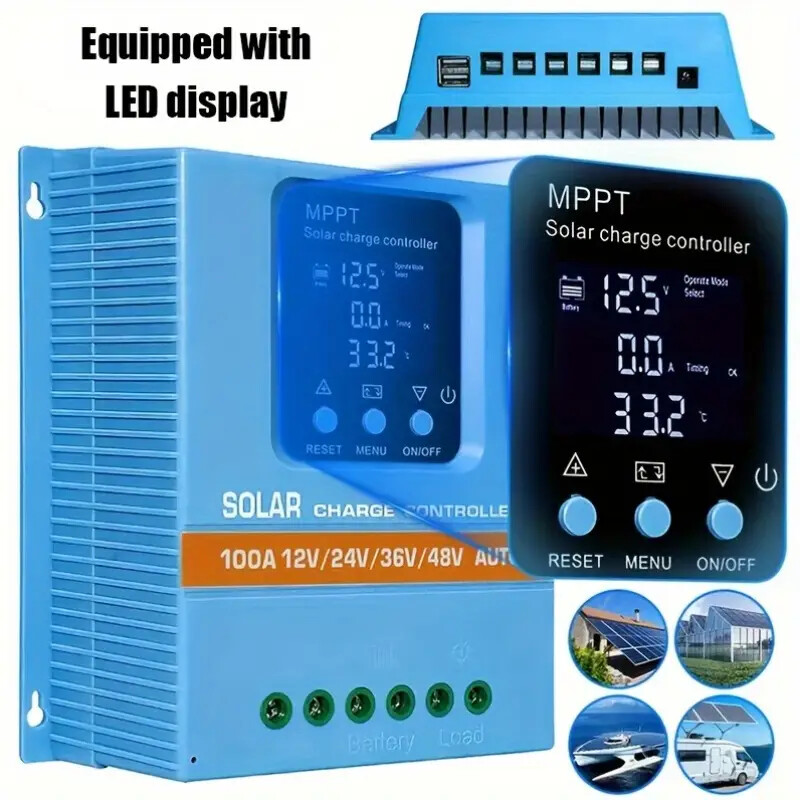 4800W 100A MPPT Solar Charge Controller 12V/24V/36V/48V Battery PV Regulator US