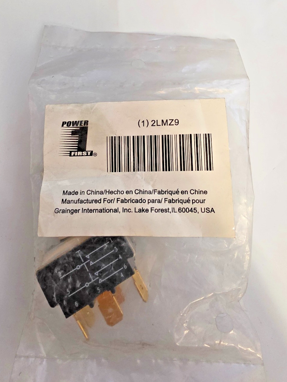 POWER FIRST Toggle Switch: 6 Connections, DPDT 2LMZ9