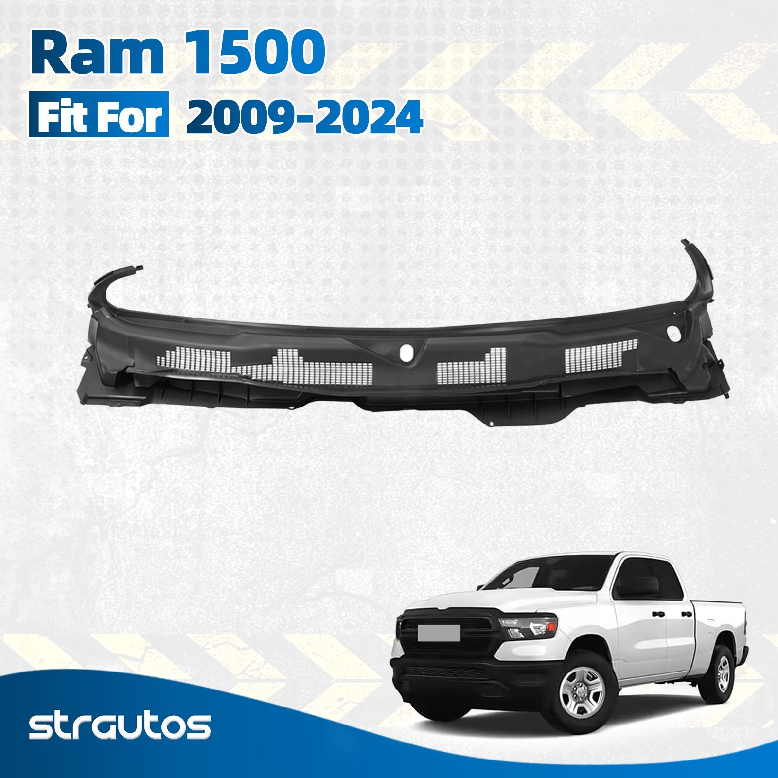 Front Grille Cowl Top Panel Fit for 2009-2023 2024 Dodge Ram 1500 2500 3500