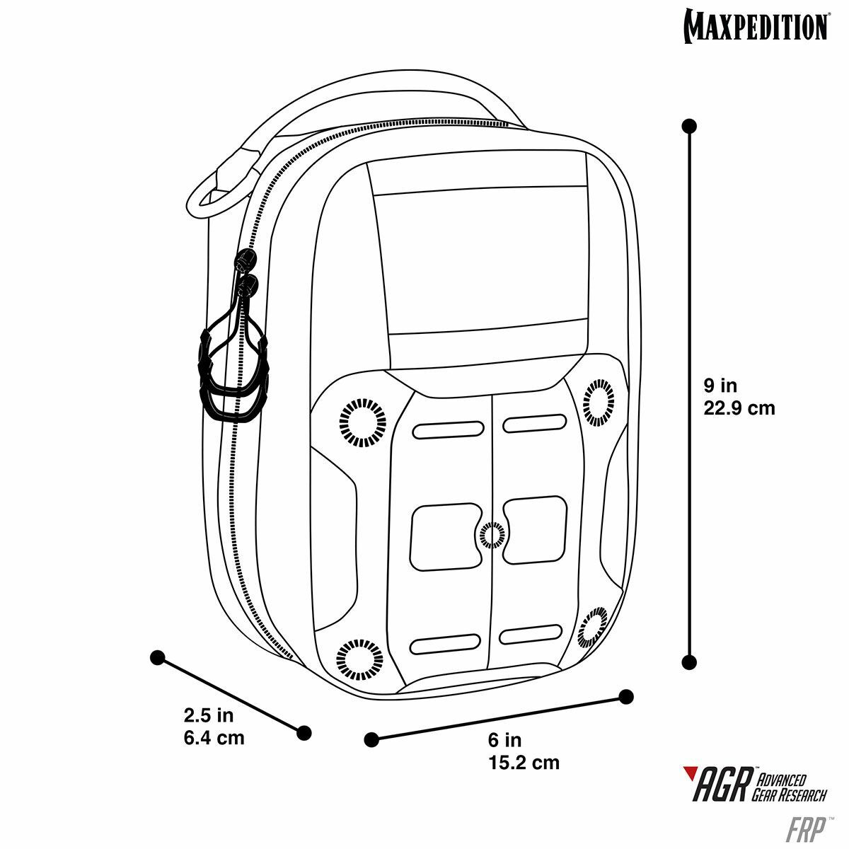 Maxpedition First Aid Pouch. w/Paracord Adjuster, Elastic Straps. Nylon Fabric
