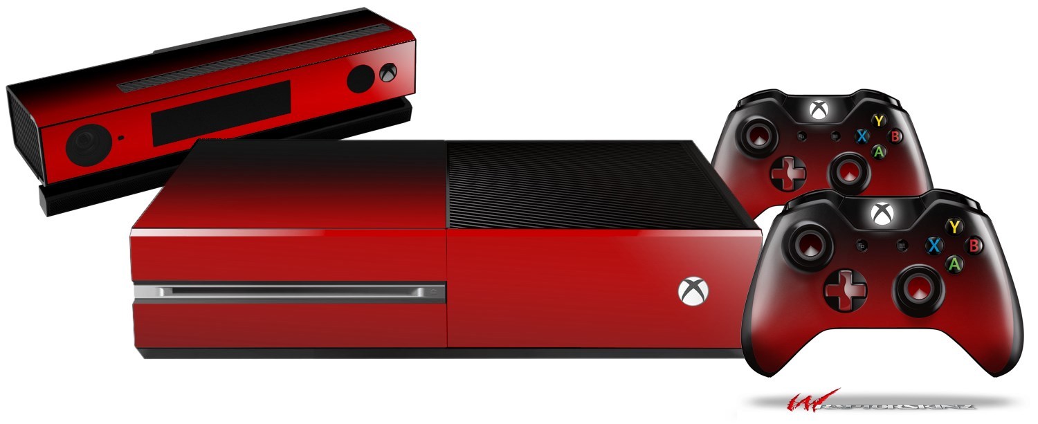 Smooth Fades Red Black Skin Set fits XBOX One Console Controllers