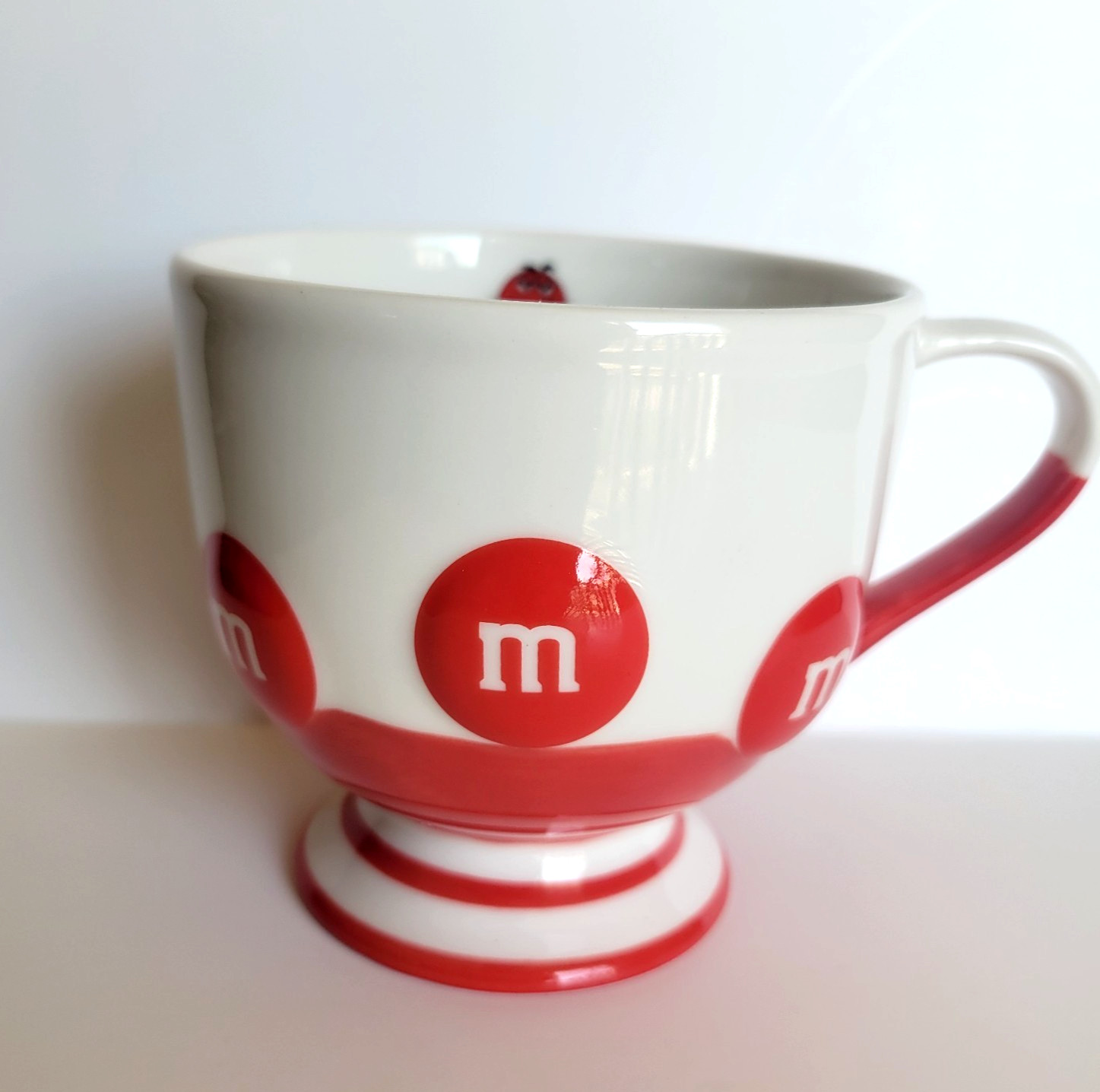 M&M’s Red Character 3D Raised Pedestal Coffee Mug • Mars Candy World Collectible
