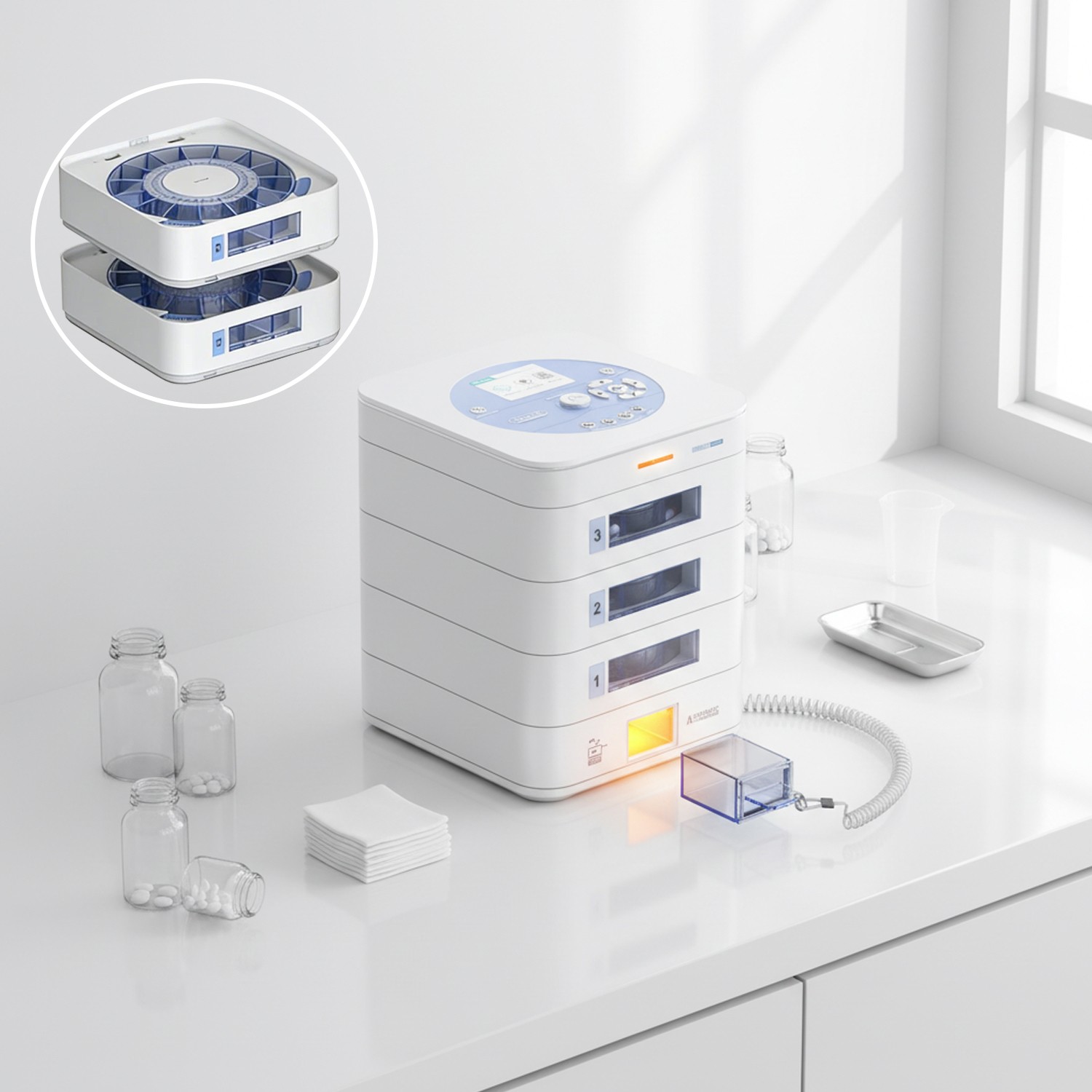 Automatic Pill Dispenser 42-Day Pill Organizer Smart Pill Organizer 3-Tray – App