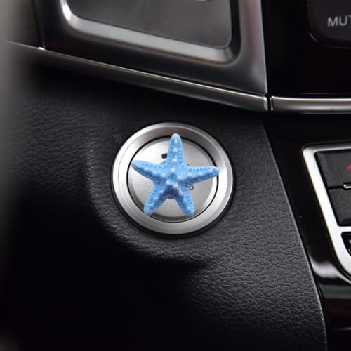 Starfish Car Push Start Button Cover,Cute Beach Car Engine Ignition Protector