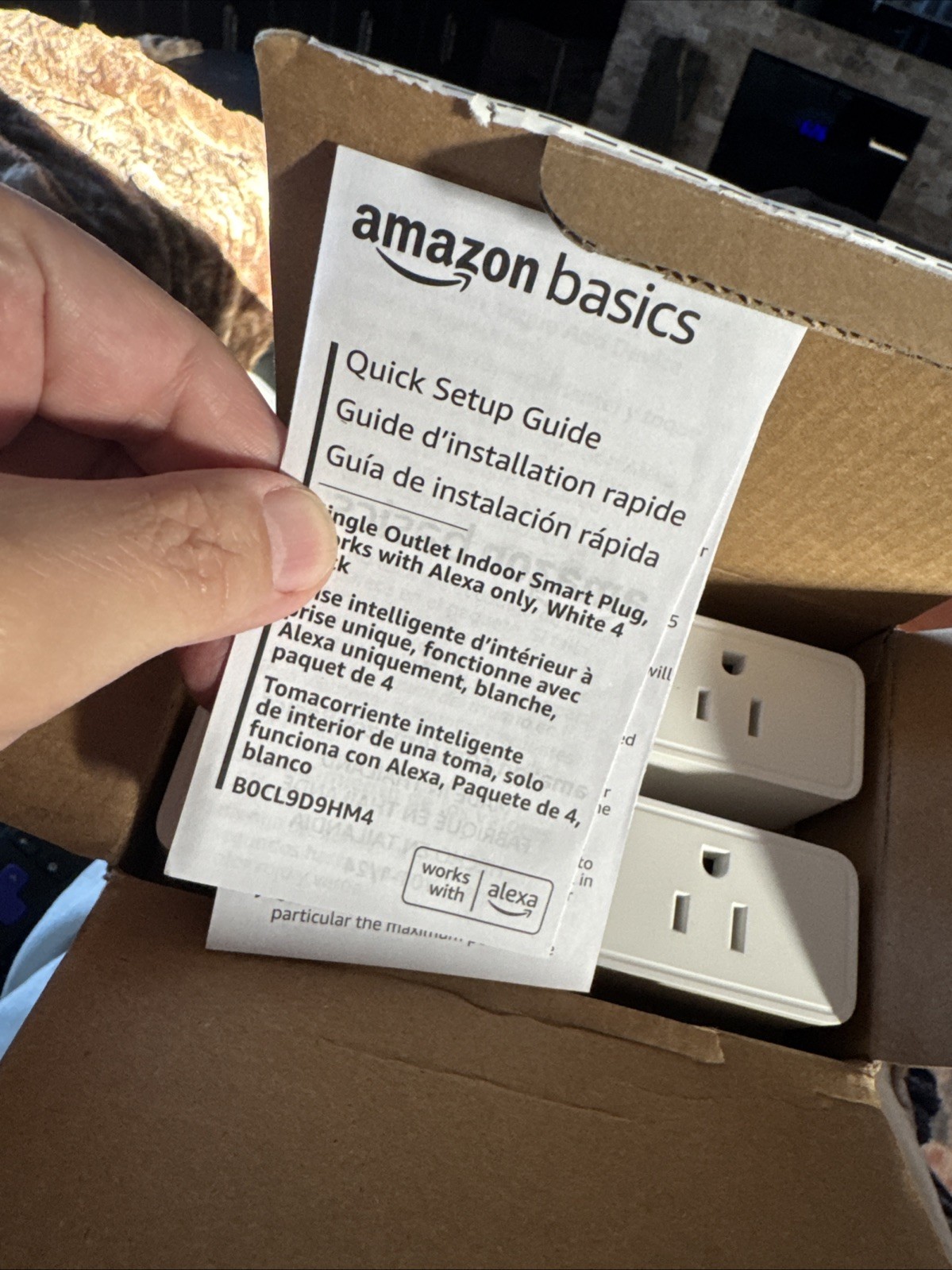 Amazon Basics Single Outlet Indoor Smart Plug Works with Alexa White 4 Pack