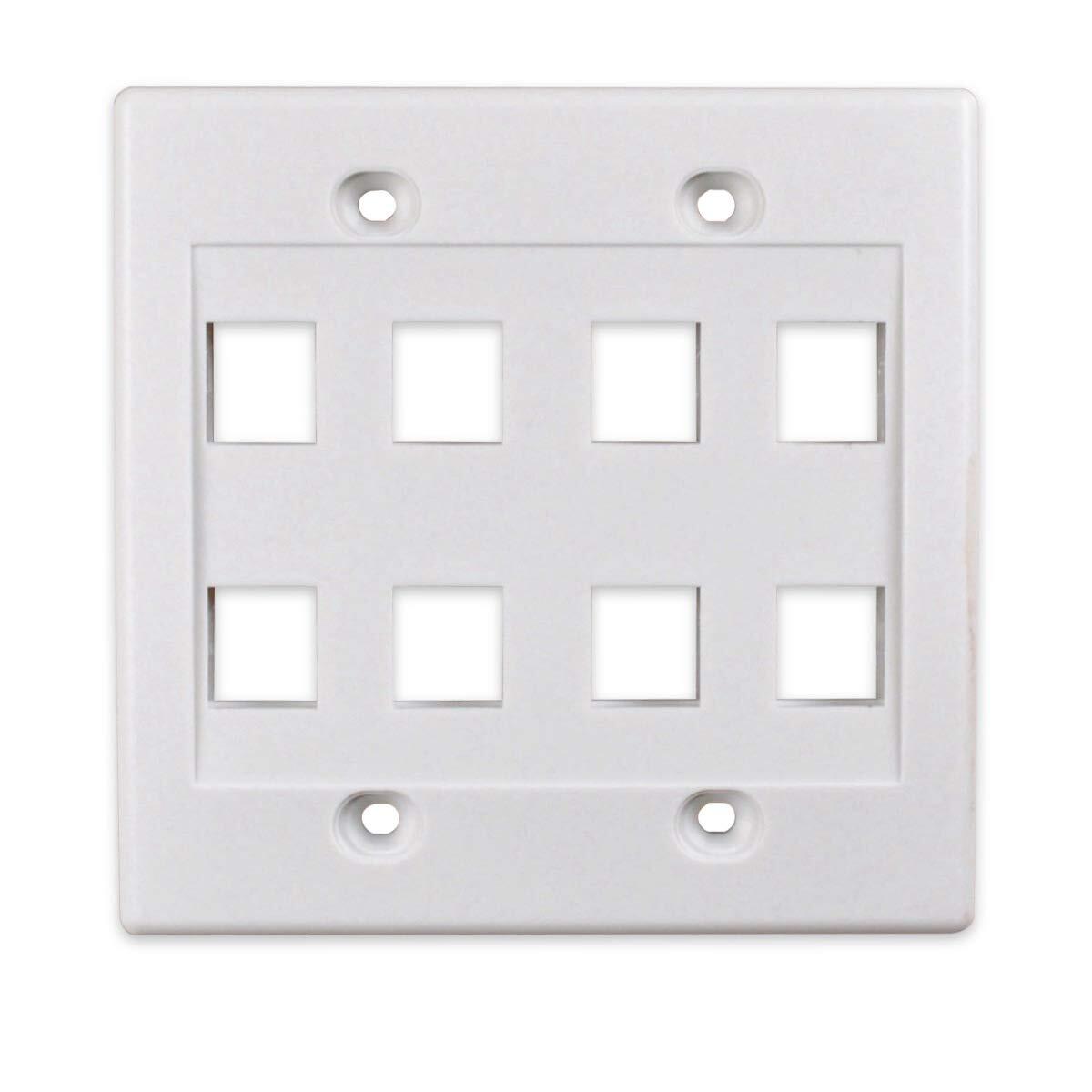 8port Keystone Wall Plate 2gang Compatible With Standard Keystone Jack And Modul