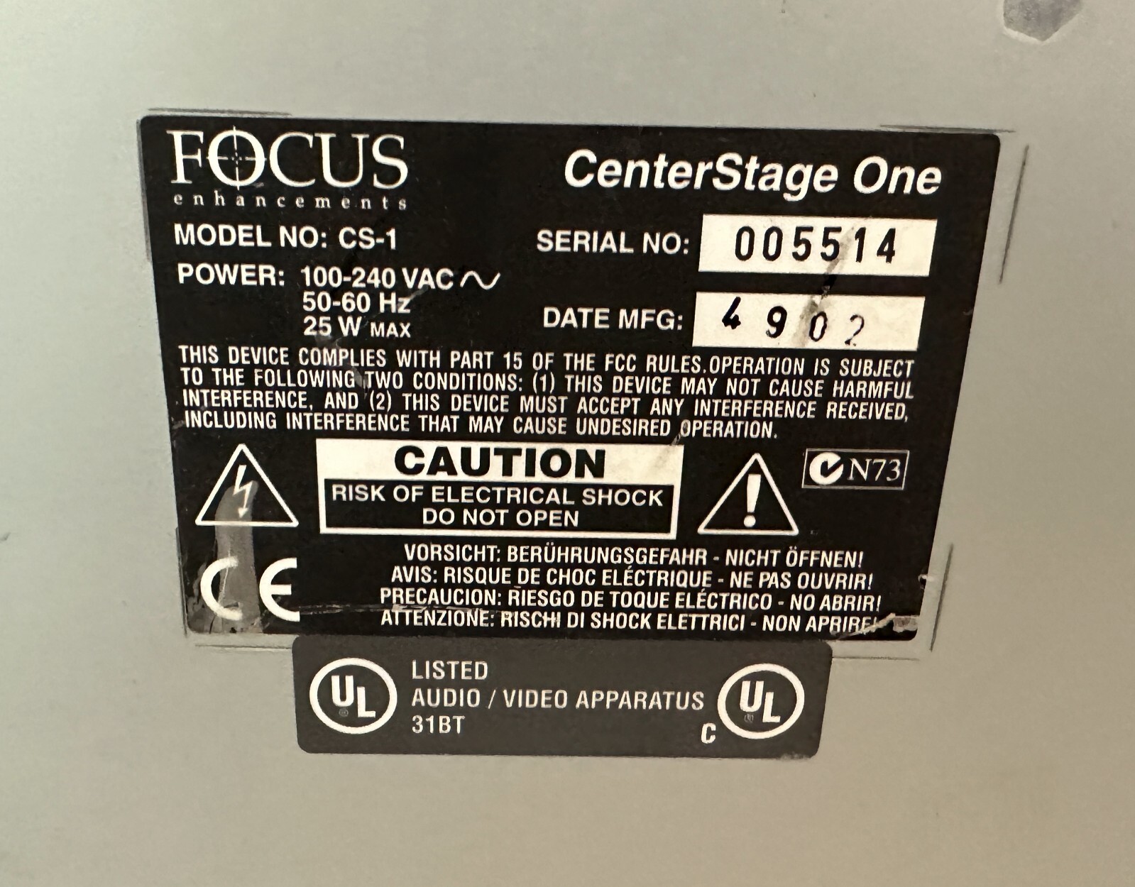CenterStage CS-1 Video Processor Focus Enhancements