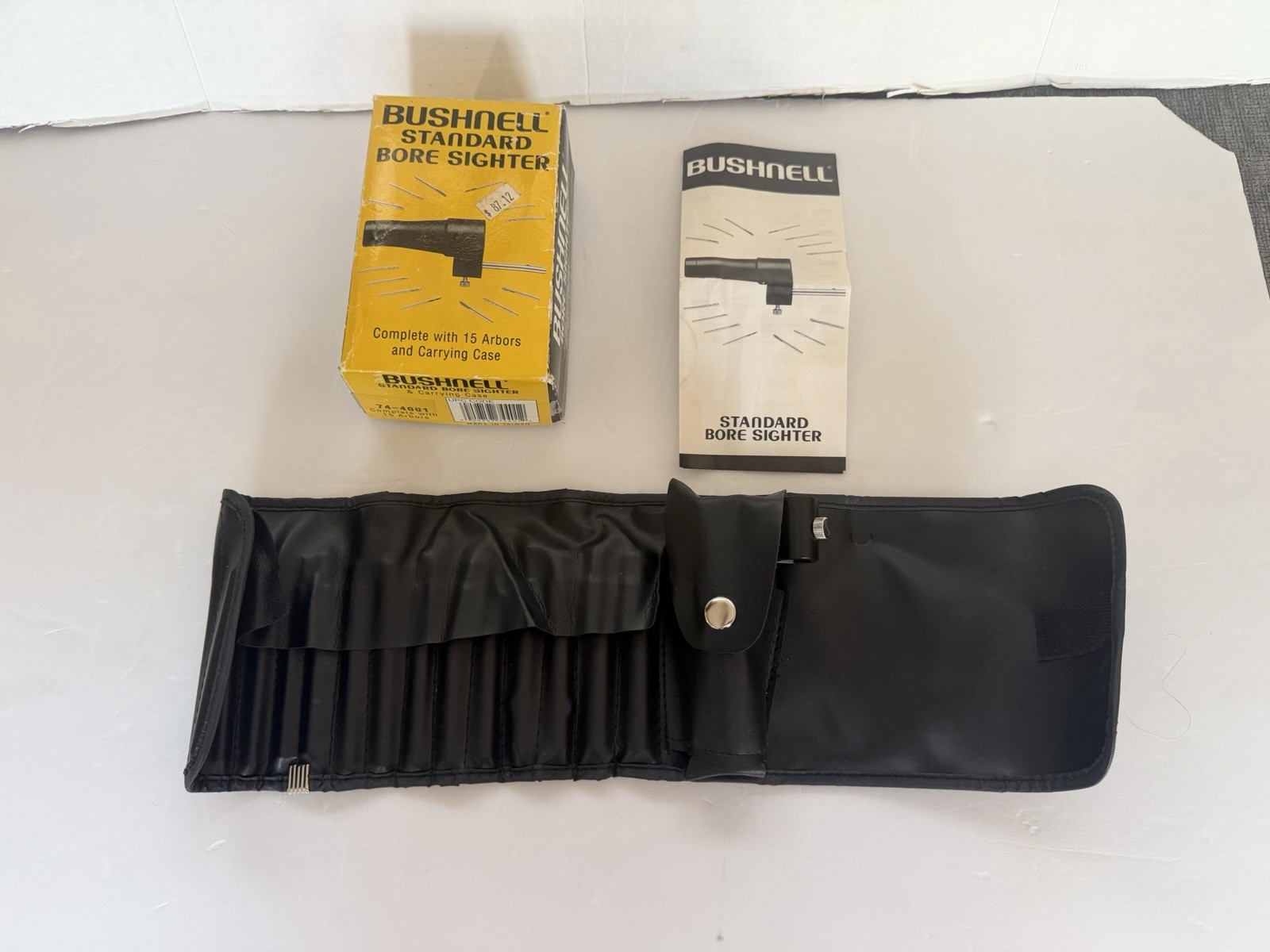 Bushnell Standard Bore Sighter, 15 Arbors w/Case. #74-4001. Excellent Condition