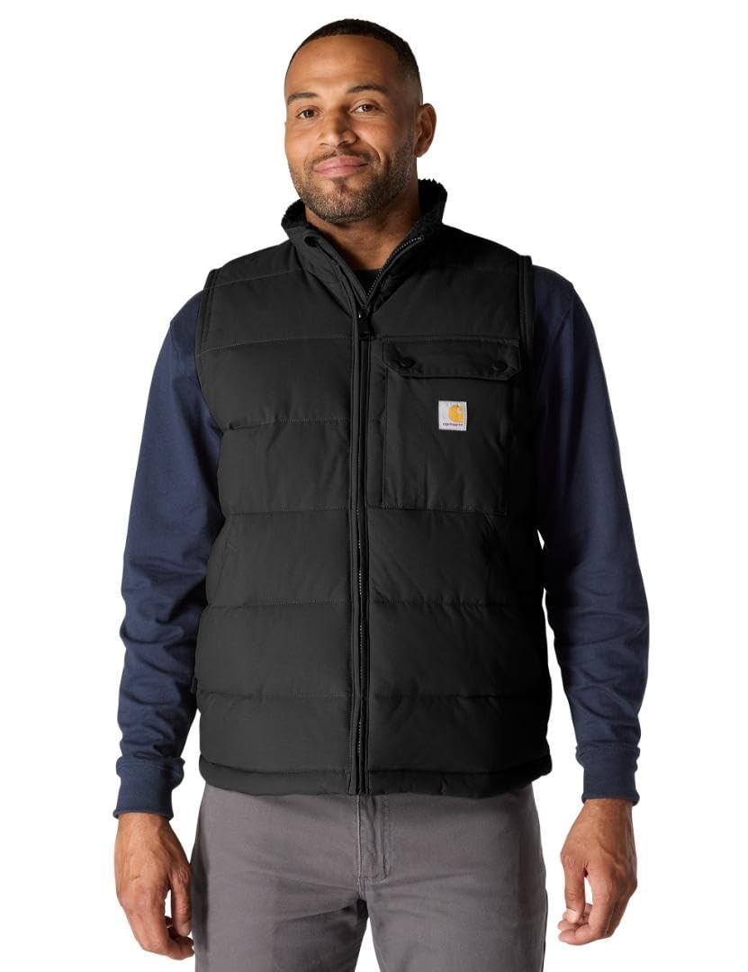 Carhartt Montana Men's Loose Fit Midweight Insulated Quilted Vest, Black, XXL,