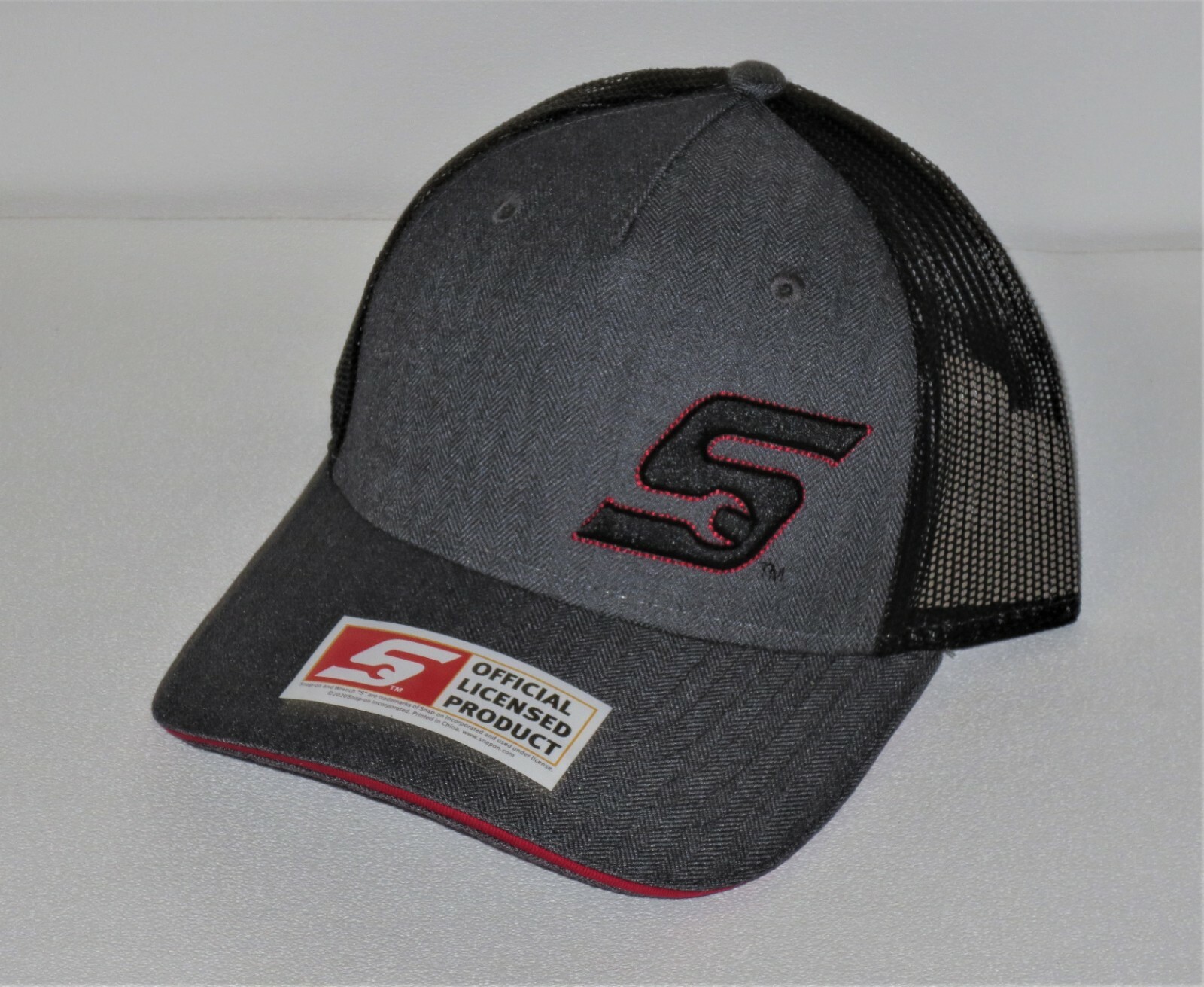 *NEW! Snap-On Tools Hat Cap 3D "S" LOGO Cap Gray & Black, MESH BACK *Snap-Back*