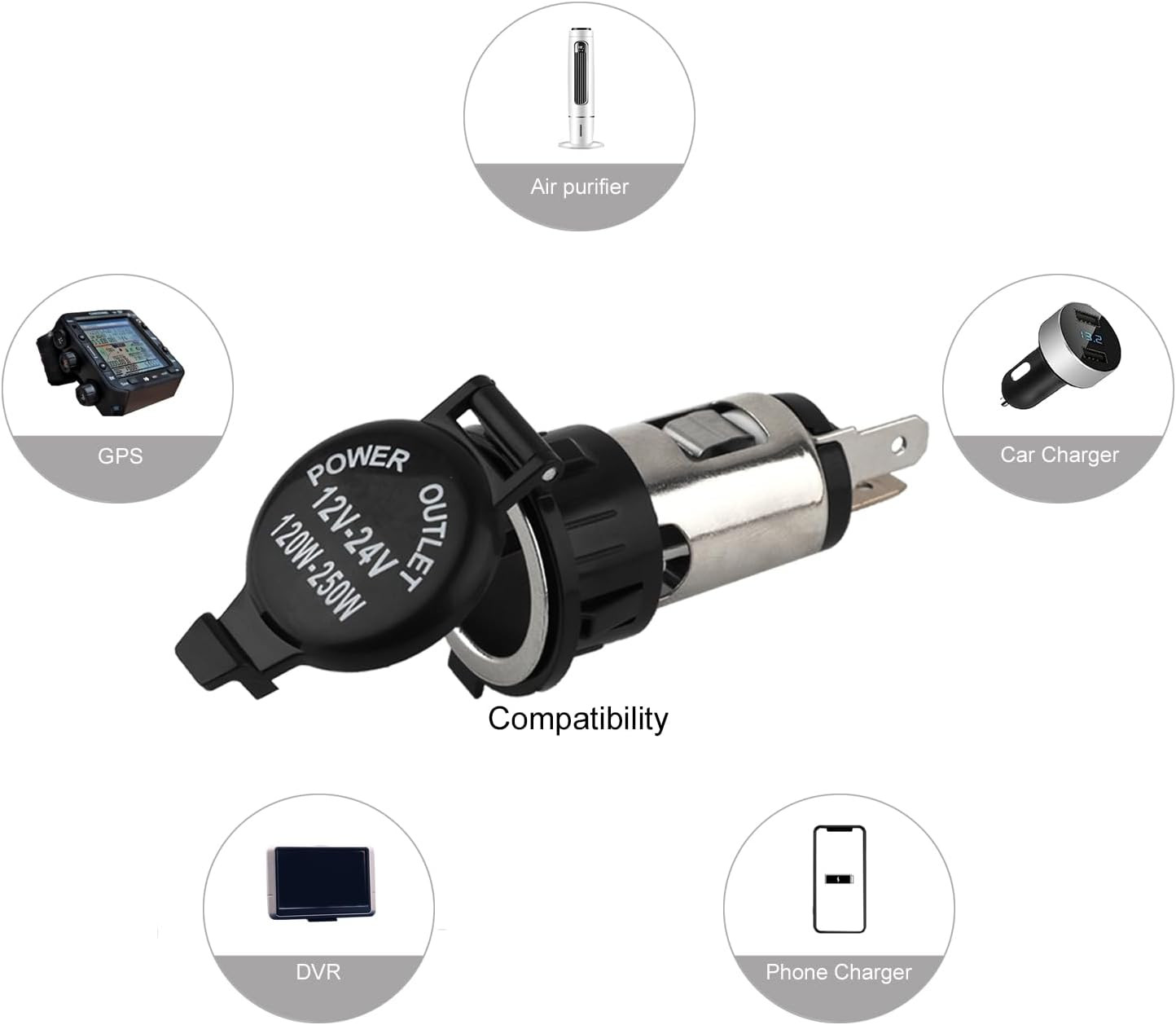 Cigarette Lighter Socket, DC 12V Car Cigarette Lighter,12 Volt Female Power Outl