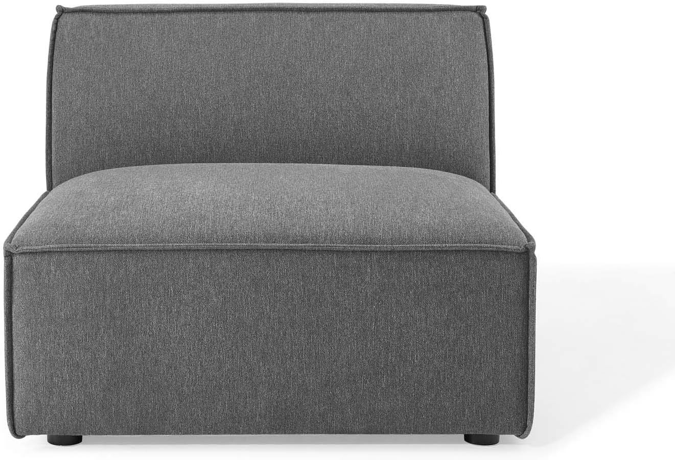 EEI-3872-CHA Restore Sectional Sofa Armless Chair, Charcoal