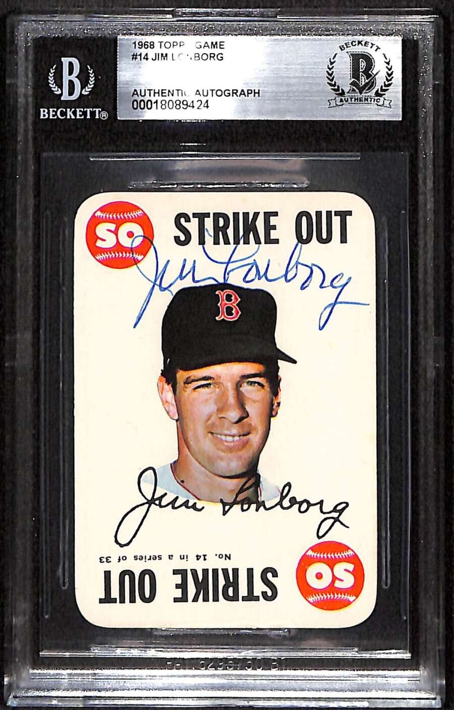 1968 Topps Game 14 Jim Lonborg  BGS Auto Autographed BAS Authentic C100915