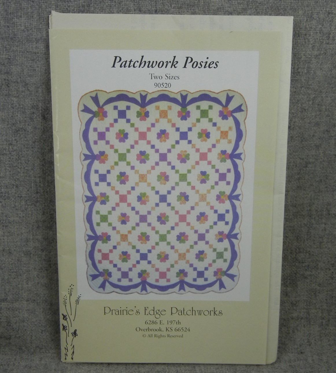Patchwork Posies Applique Quilt Pattern 2 sizes Prairie's Edge Patchworks Uncut
