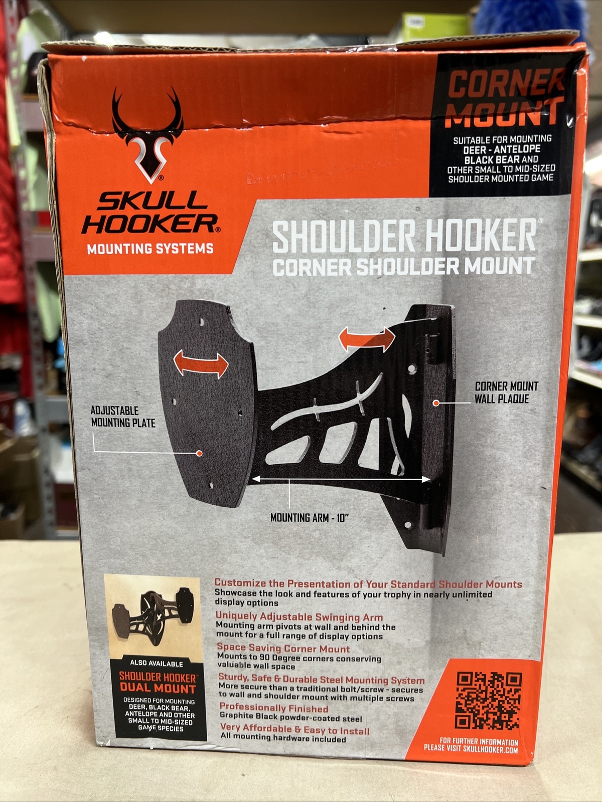 Skull Hooker - Corner Shoulder Mount-Black SKH-CSM-BLK