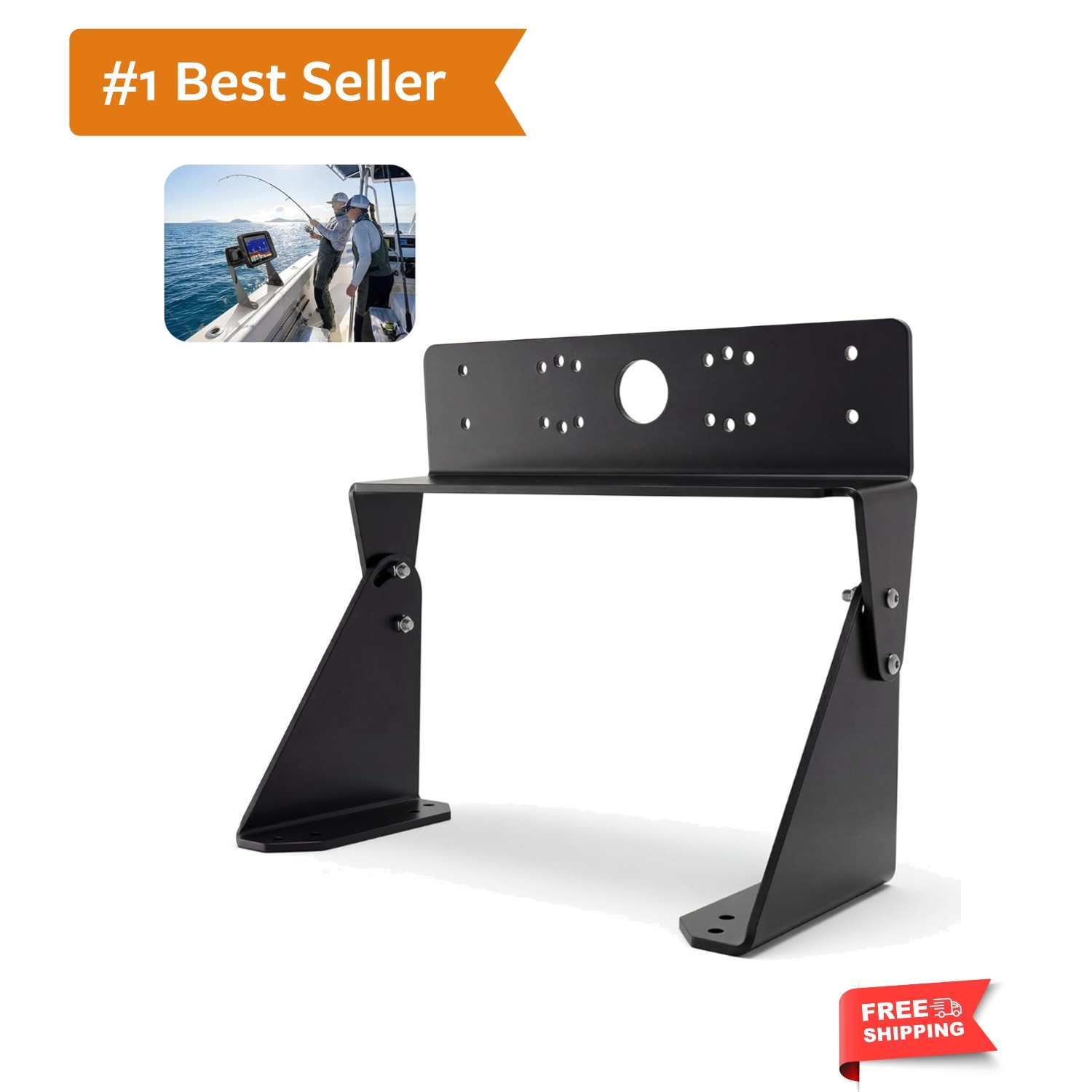 Universal Fish Finder Graph Mount for Boat, Dual Graph Mount for Boat Compati...