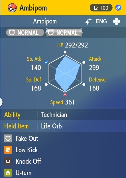 Pokemon Scarlet and Violet 6iv Shiny Max EV Ambipom