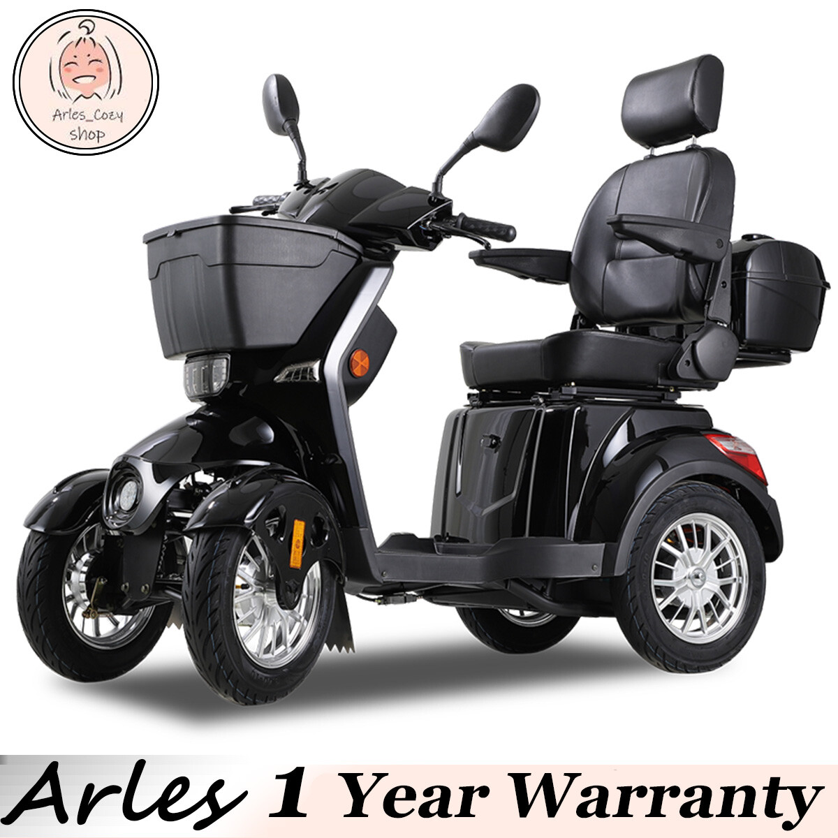 4 Wheels Travel Mobility Scooter 800W 60V 20AH Battery Motor fit Adult Senior