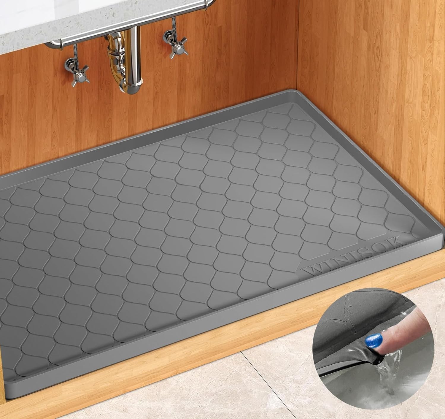 Silicone Under Sink Mat 34" x 22" Kitchen Essentials & Gadgets Shelf Liner &